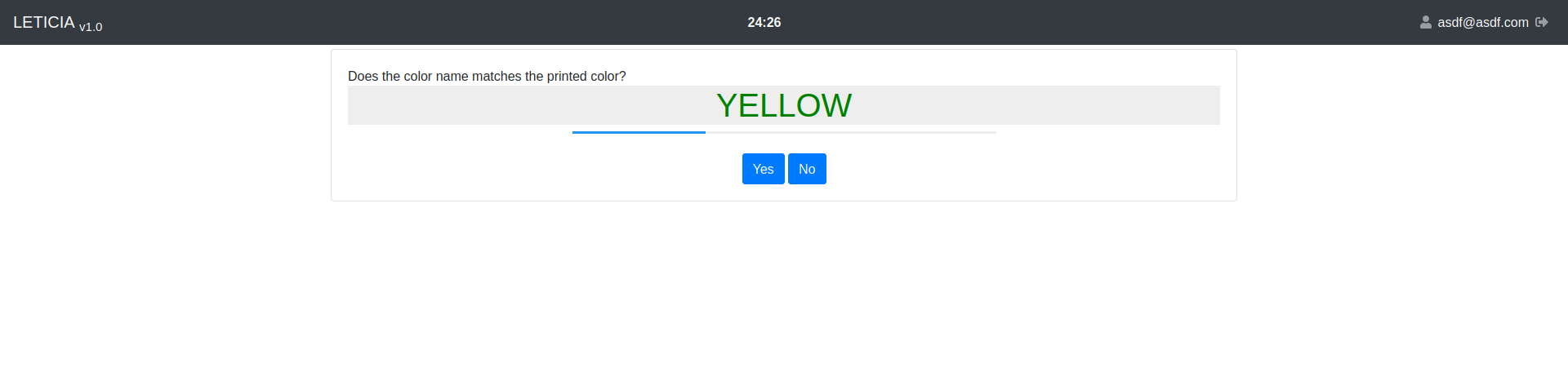 Stroop Test Module