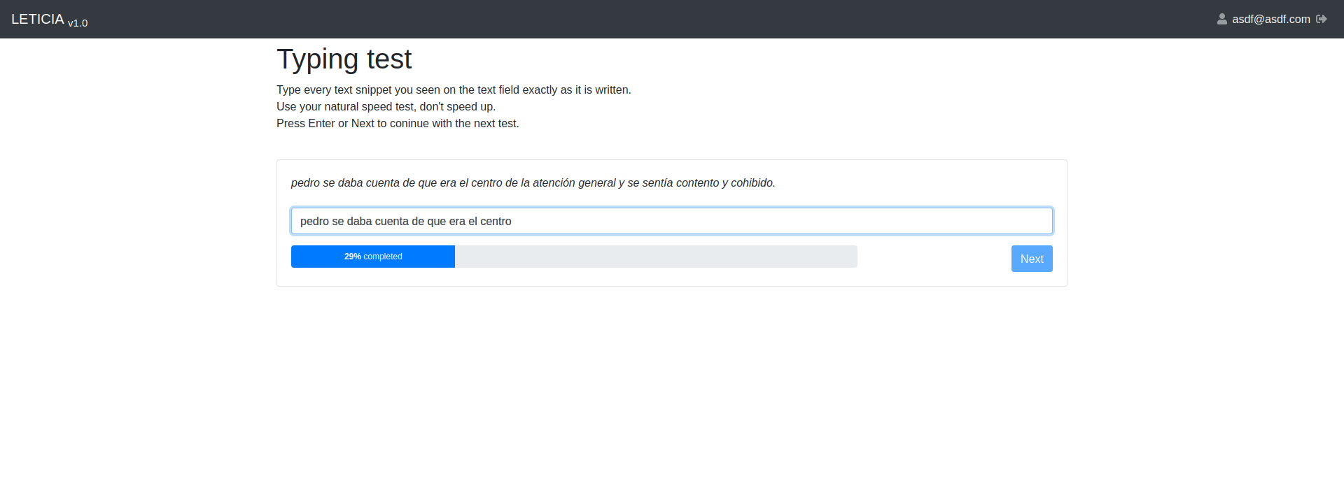 Typing Test Module